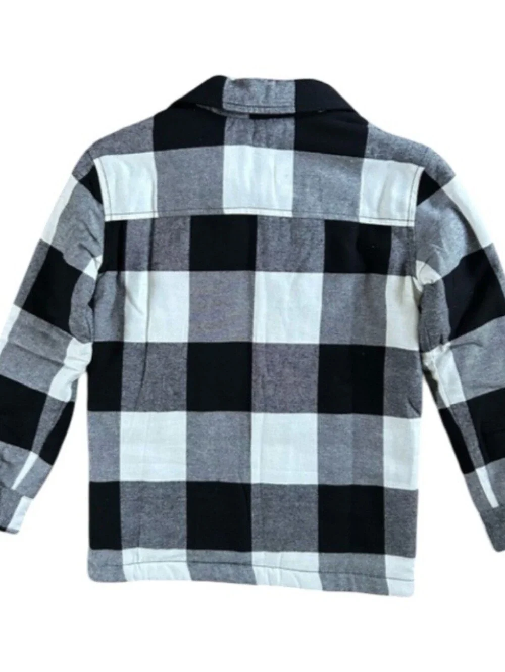 Gap Kids Black & Gray Buffalo Plaid Button-Up Shirt Jacket Size S